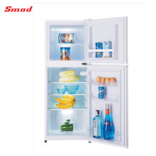 Sliver White Color Double Door Refrigerator with Lock